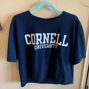 Cut off Cornell University College T-Shirt Navy Blue - Large